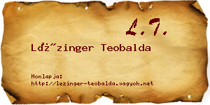 Lézinger Teobalda névjegykártya